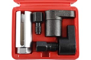 KUNTEC 5Pcs Offset Oxygen Sensor Socket Set Wrench Remover and Thread Chaser Wrench Tool