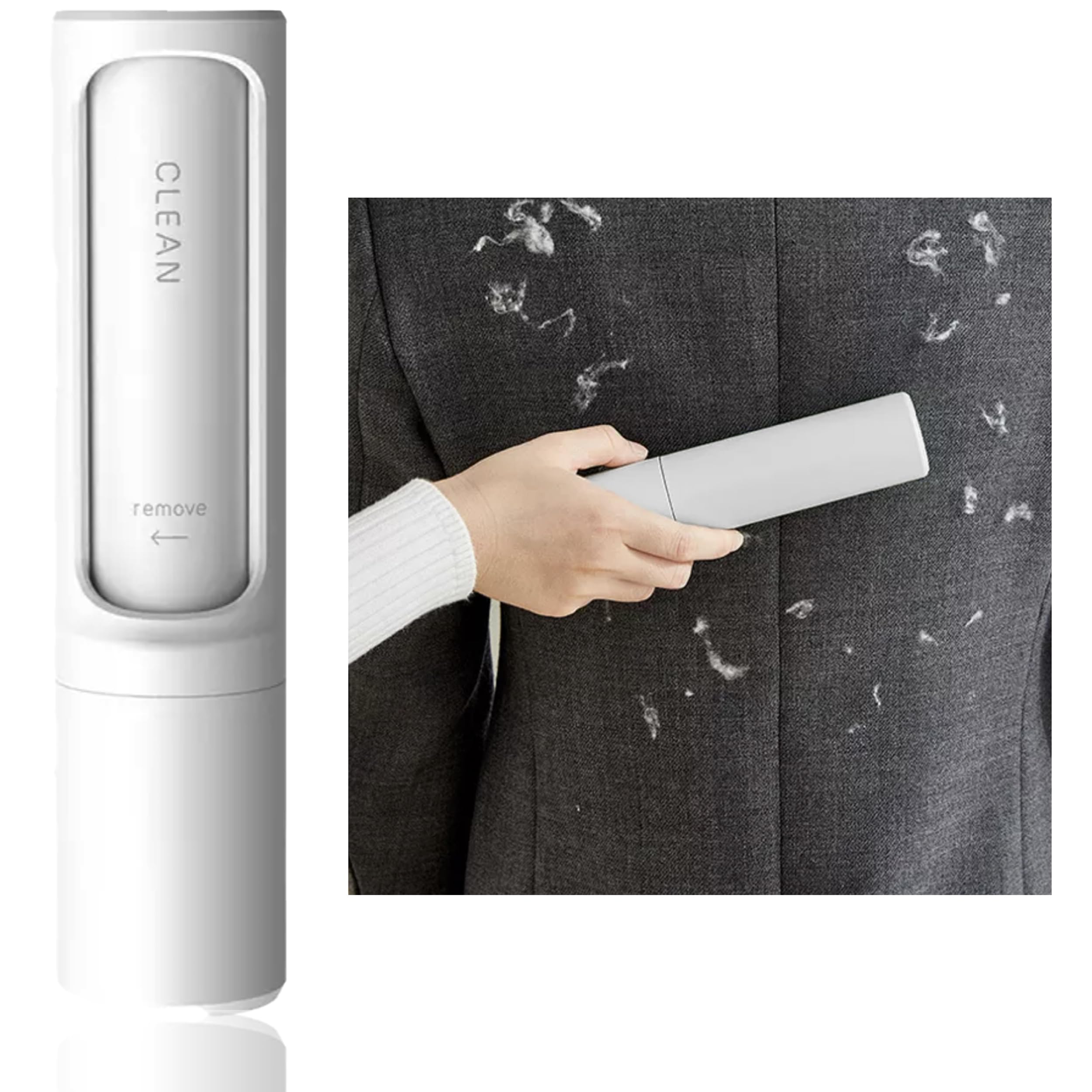 Lint Roller & Clothes Brush, Reusable Lint Brush for Clothes, Furniture, Pet Hair, Dust & Fluff Remover by unel (White)