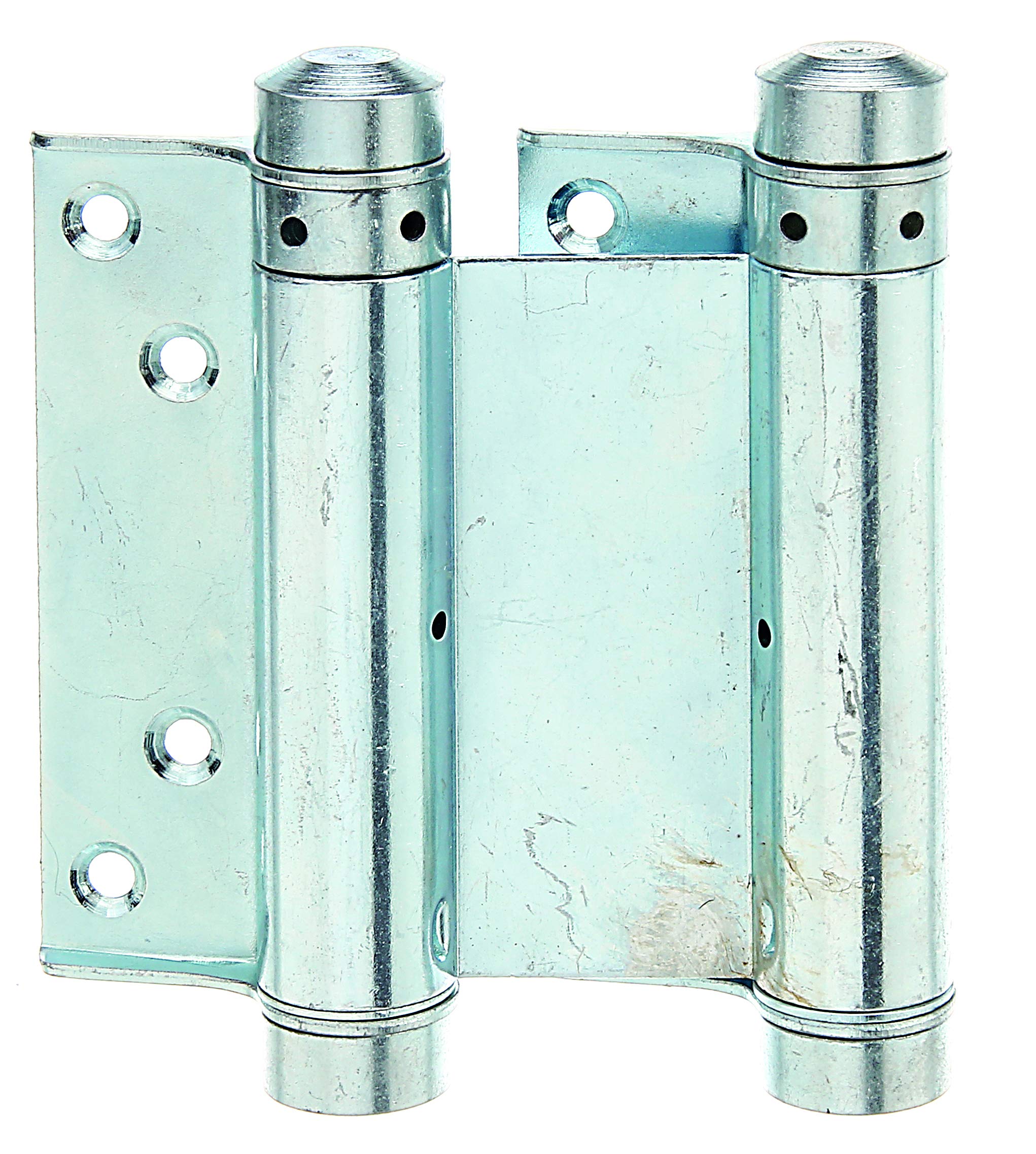 Gah-Alberts 411671 Double-Action Door Hinge Galvanised Raw Steel Height 100 mm in Self-Service Packaging