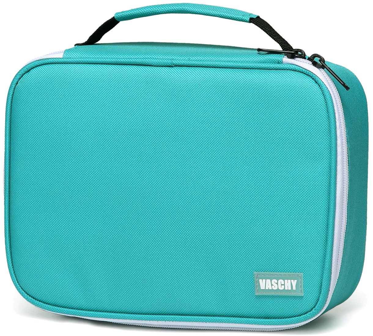 VASCHY Large Pencil Case, Pen Pouch Bag with Detachable Layers for Boys Girls Portable Aesthetic Maker Holder with Big Compartment and Top Handle Desk Organizer for Women Men College Office Turquoise