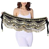 Lauthen.S 248 Coins Belly Dance Hip Scarf Tribal Belt Halloween Gypsy Costume Accessory