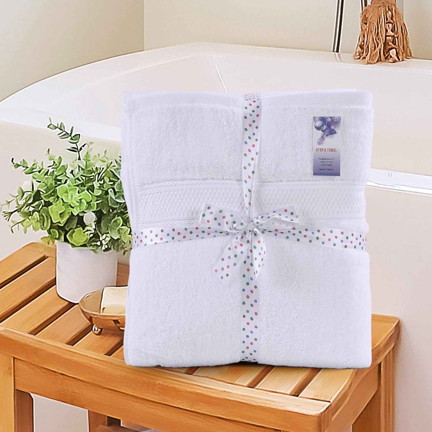 Utopia Towels - Bath Towels Set, White - Luxurious 700 GSM 100% Ring Spun Cotton - Quick Dry, Highly Absorbent, Soft Feel Towels, Perfect for Daily Use (4-Pack): Home & Kitchen