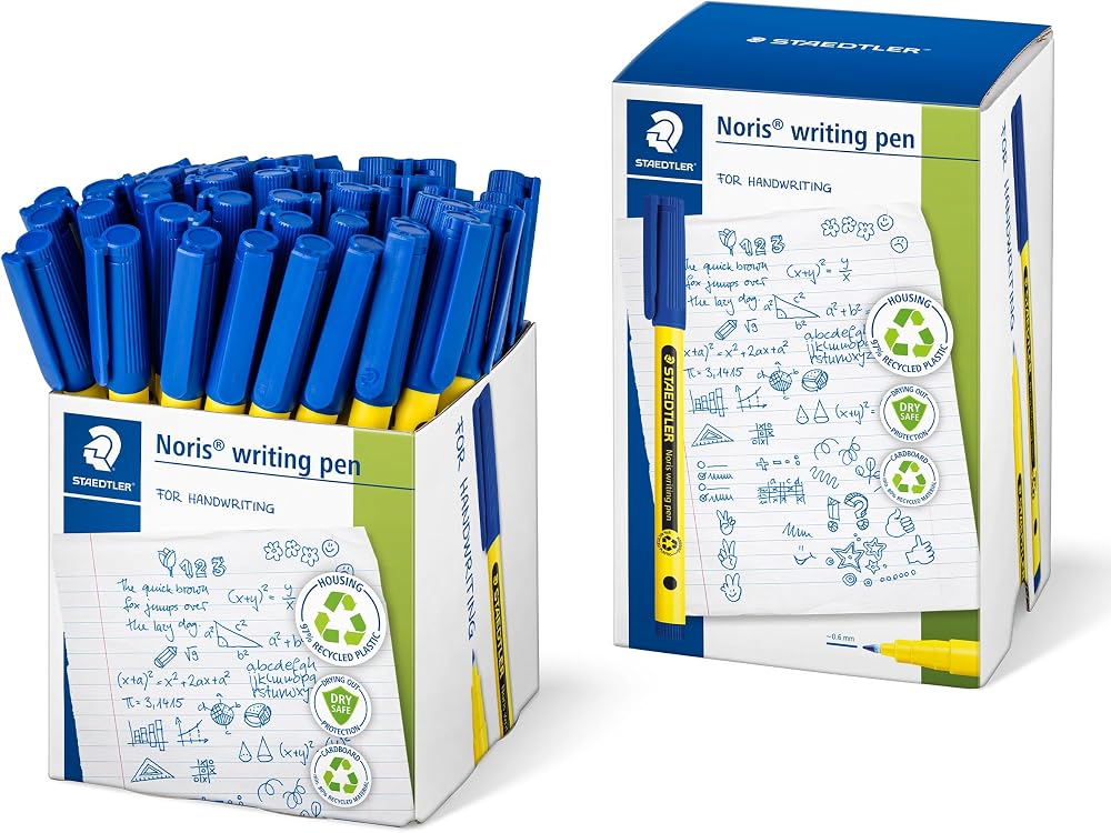 STAEDTLER Noris Handwriting Pen Blue Pack of 50 0.6mm 307-3 CT50
