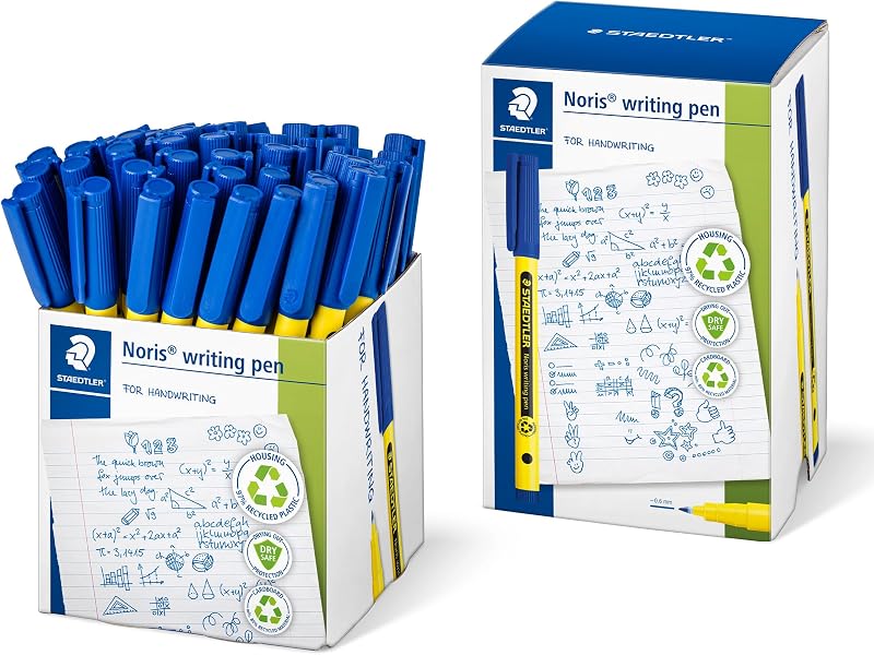 STAEDTLER Noris Handwriting Pen Blue Pack of 50 0.6mm 307-3 CT50