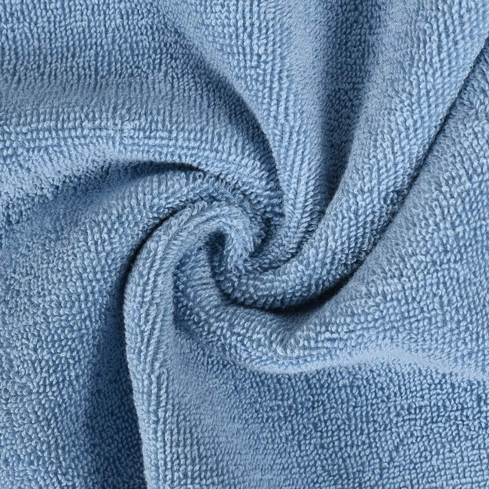 DIAOJIA Bath Towels Blue, 100% Cotton Towels, 6 Piece Towels Set, Absorbent, Soft and Fluffy, Including 2 Bath Towel 27”x 55”, 2 Hand Towel 13”x 29” and 2 Wash Cloth 13”x 13”(Blue): Kitchen & Dining