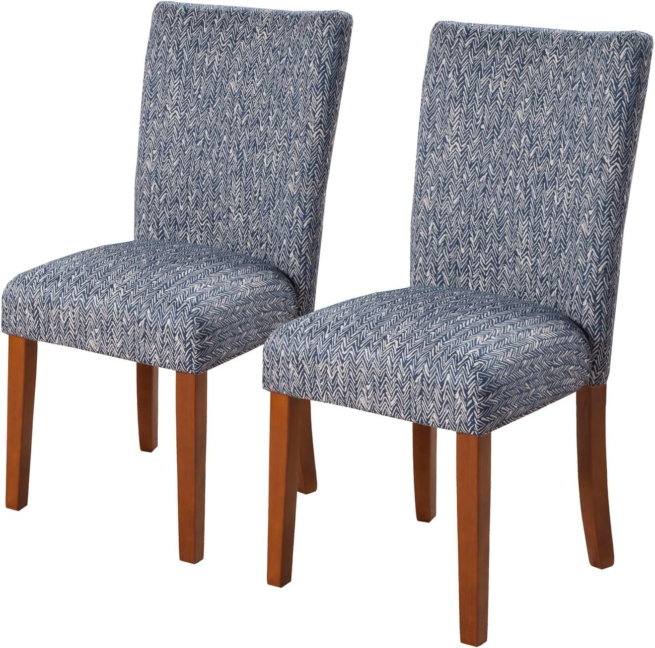 HomePop Parsons Classic Upholstered Accent Dining Chair, Set of 2, Navy: Furniture & Decor