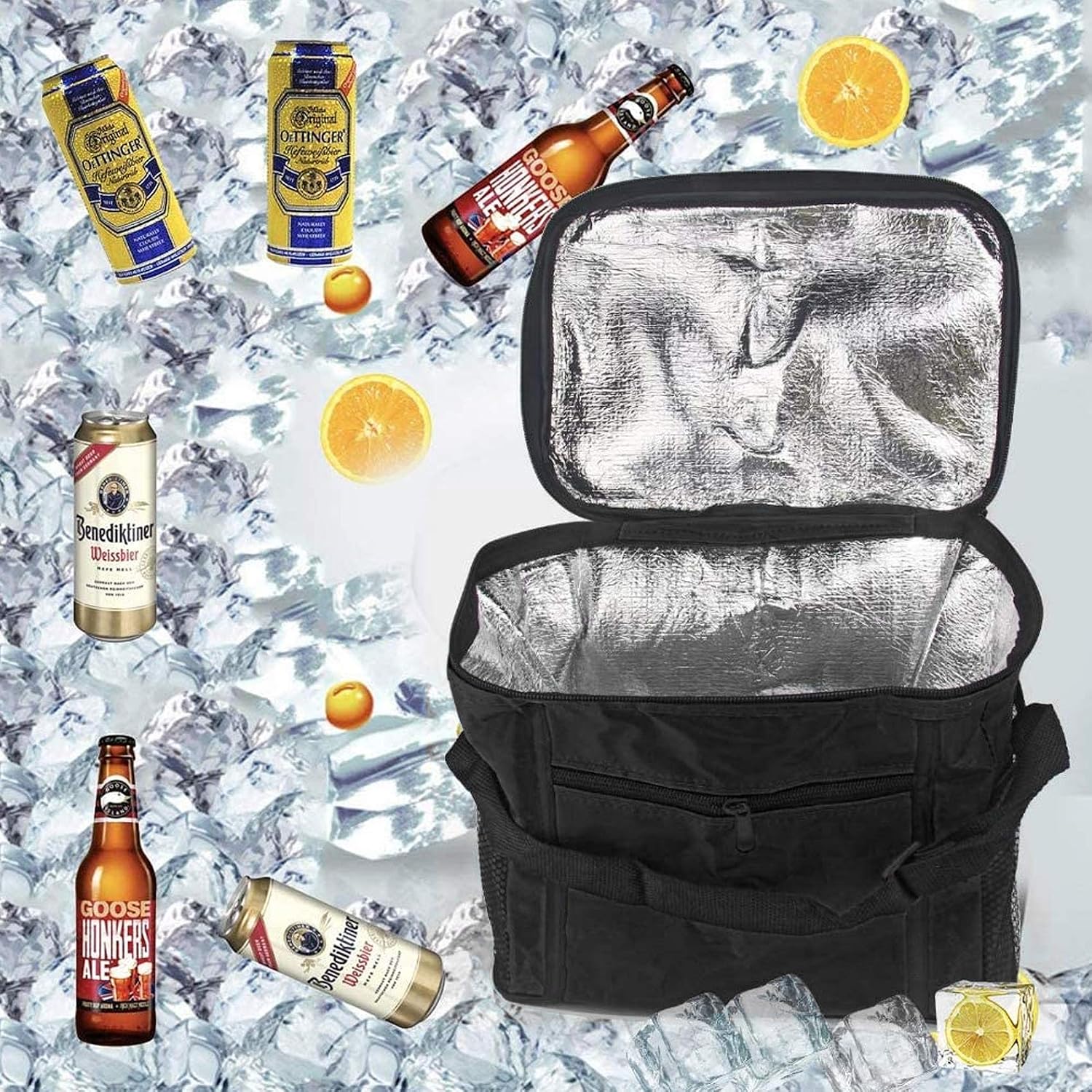 Sunshine smile Picnic Cool Bag, Lunch Bag Waterproof, Picnic Bag Foldable, Insulated Lunch Bag, Cooler Bag