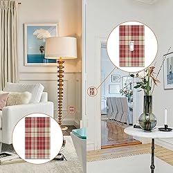 Rustic Accent Red Beige Plaid Pattern Duplex