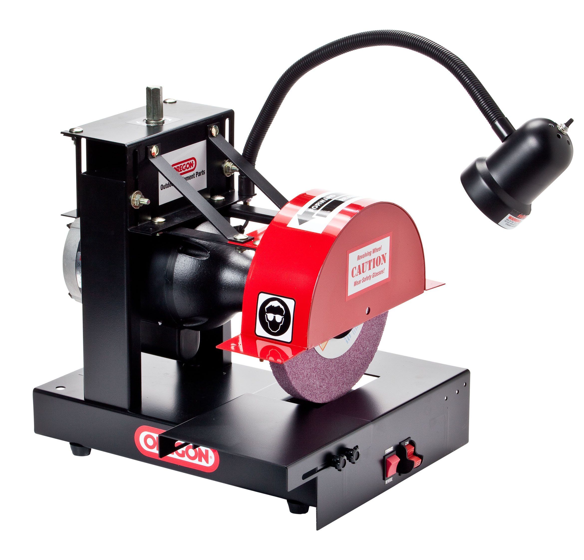 Afilador de cuchillas y amoladora de cuchillas para cortacésped compacto Oregon, resistente, motor de 1 HP, ajustable (88-018)
