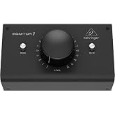 Behringer MONITOR1 Premium Passive Stereo Monitor and Volume Controller | Passive circuitry with XLR/TRS combo inputs and large volume knob for recording, mixing and monitoring