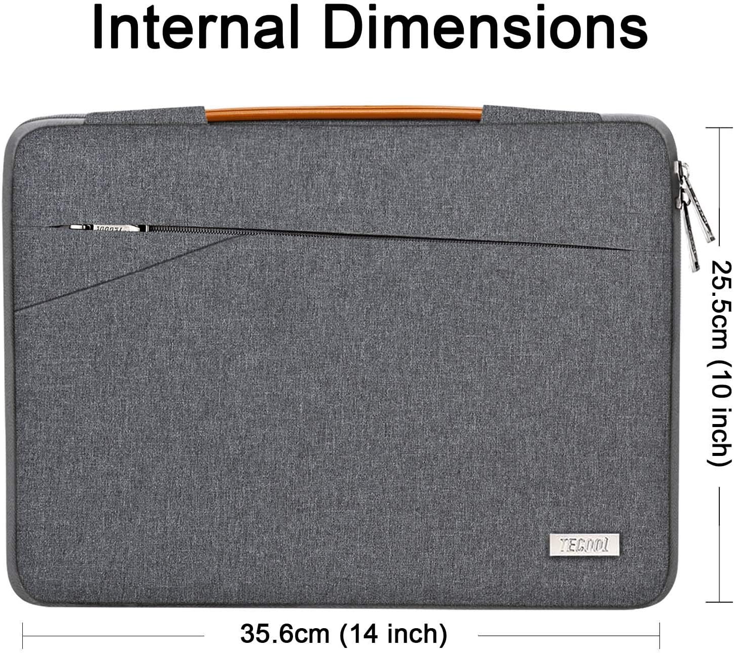 TECOOL 14 Inch Laptop Sleeve Protective Case for 14 Inch HP Lenovo Dell Acer Notebook Chromebook - Image 3