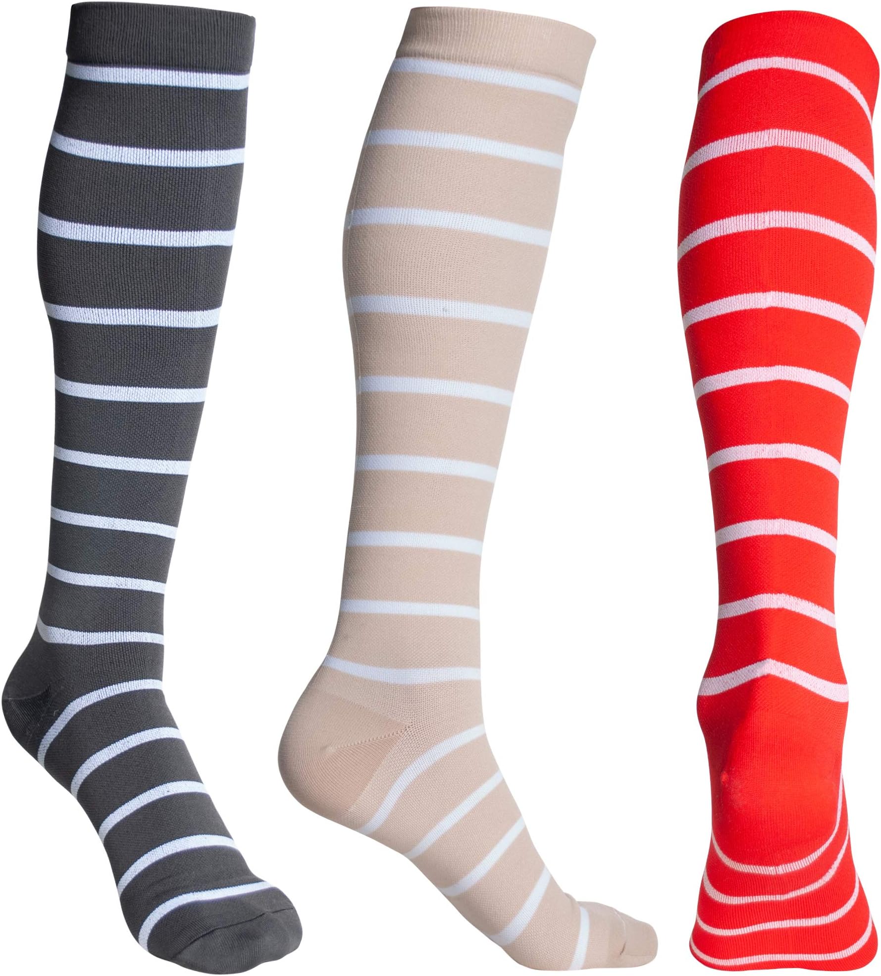 ODIJOO Compression Socks 20-30 mmHg for Women & Men(3 Pairs)-Best for Running, Athletic, Medical, Pregnancy and Travel
