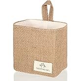 YBEATY Small Cotton and Linen Hanging Storage Basket Wall Hanging Storage Bags Foldable Family Organizer Box Desktop Organizer Basket for Organizing Keys Miscellaneous Items Office Dorm