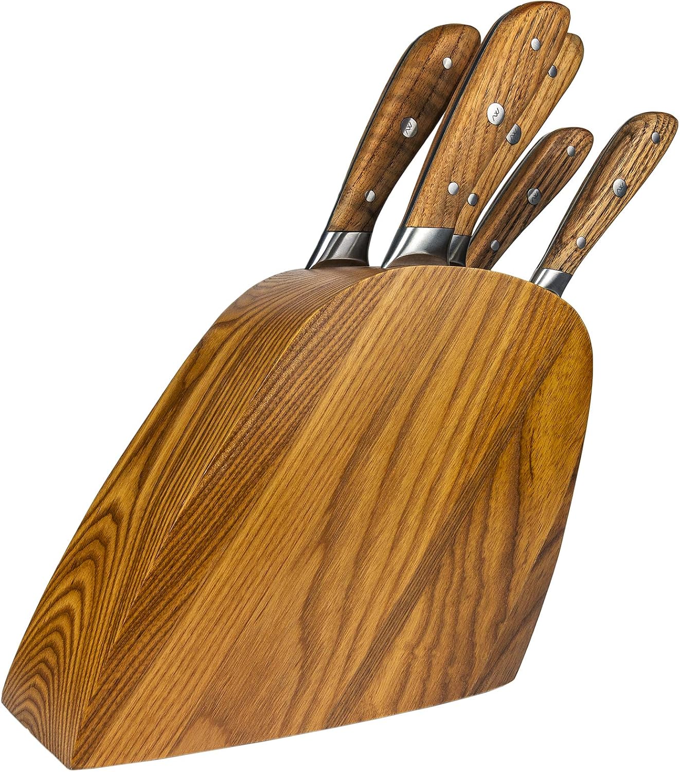 Rockingham Forge Ashwood Series 5 Piece Wooden Knife Block Set Including German Steel Blades with Heat-Treated Handles,RF-1740/6 - Image 4