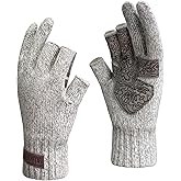 Jökulríki Men’s Ragg Wool Gloves Thinsulate Lined 3-Cut Fingers Cold Weather Glove