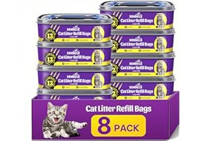 SOHBCLE Upgraded Cat Litter Refill Bags|8-Pack Cartridges Compatible with Genie Cat Litter Refills Standard,Plus and Style Pail |7-Layer Superior Odor Control (NOT Compatible with XL)