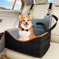 Picture of Dog Car Seat - Upgrade Super Soft Memory Foam Booster Car Seats for Small Medium Dogs, Dog Bed Washable with Storage Pockets Clip-On Safety Leash and Foam Filling Pet Travel Accessories up to 35lbs