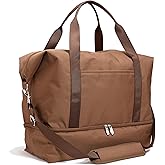 Lo & Sons Catalina Deluxe Weekender - Recycled Poly Small Capacity (40L) Travel Duffel With Shoe Compartment, Luggage Sleeve, Padded Strap | Versatile Durable Bag For Women, Men for Weekend, Carry On