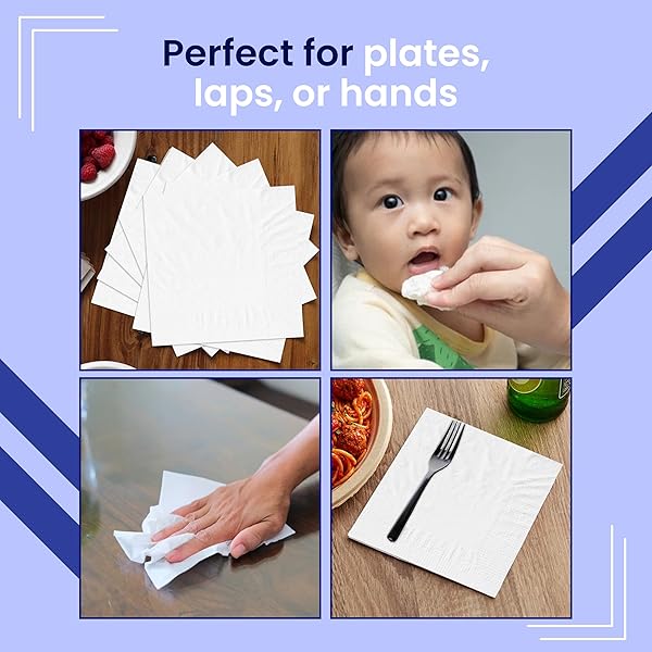 PERFECT STIX -WHITE DINNER NAPKINS QUARTER FOLD – PACK OF 250CT
