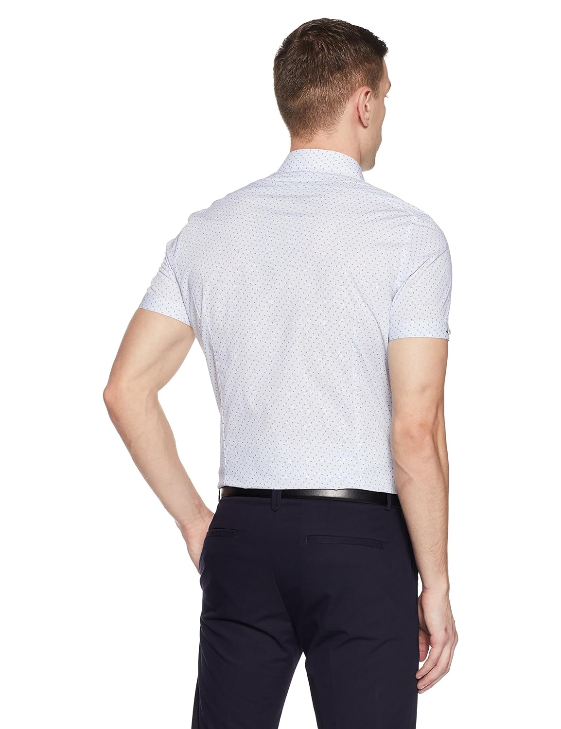 van heusen men's printed slim fit formal shirt