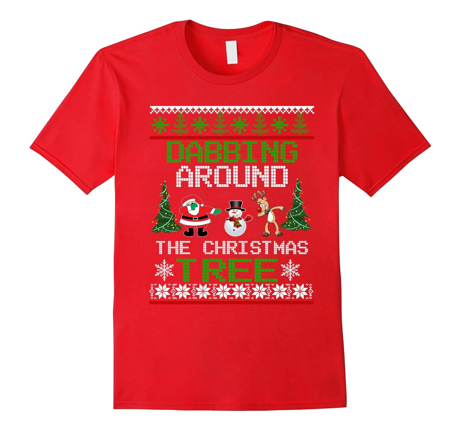 Christmas DABBING AROUND THE CHRISTMAS TREE shirt Funny Cute-Rose