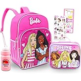 Barbie Backpack and Lunch Bag Set - Bundle with 16" School Bag, Lunch Box, Water Bottle, Stickers, More | Barbie Backpack with Lunchbox for Girls, Kids