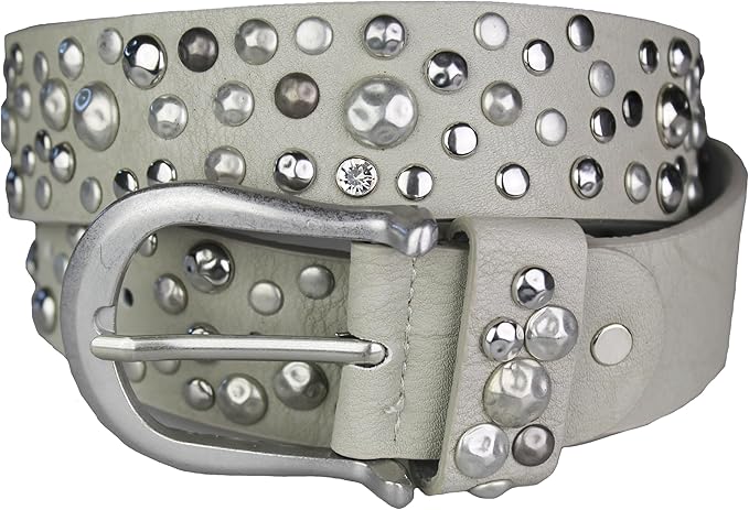 Caspar Damen Gürtel GU263 Mit Strass & Nieten - Vintage Style 3,5cm Breit