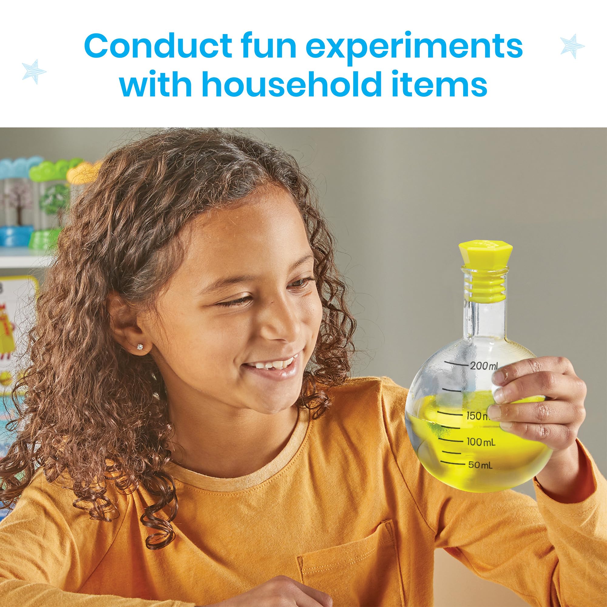 Hand2Mind Starter Science Measuring Flask Set - Plastic Beakers, Measuring Toys, Kids Chemistry Set, Educational Science Kits, Classroom Science Supplies