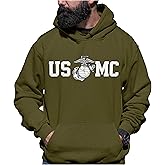 Lucky Ride Marine Corps USMC SWEATSHIRT HOODIE with Globe in CENTER