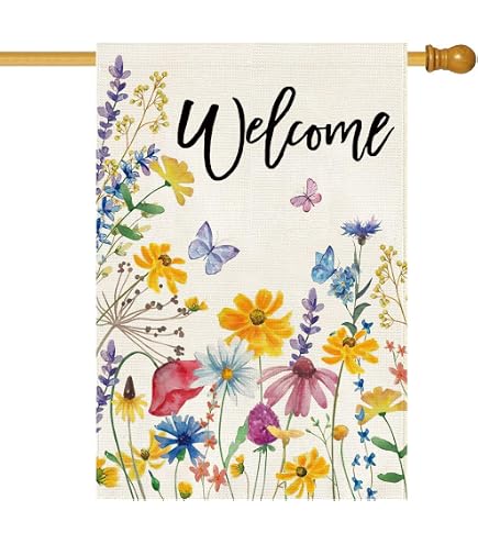 Oster-Flagge „He Is Risen“ Mit Blumendekor – Doppelseitig, Wetterfest, 30,5 X 45,7 Cm (für Garten/Ständer)