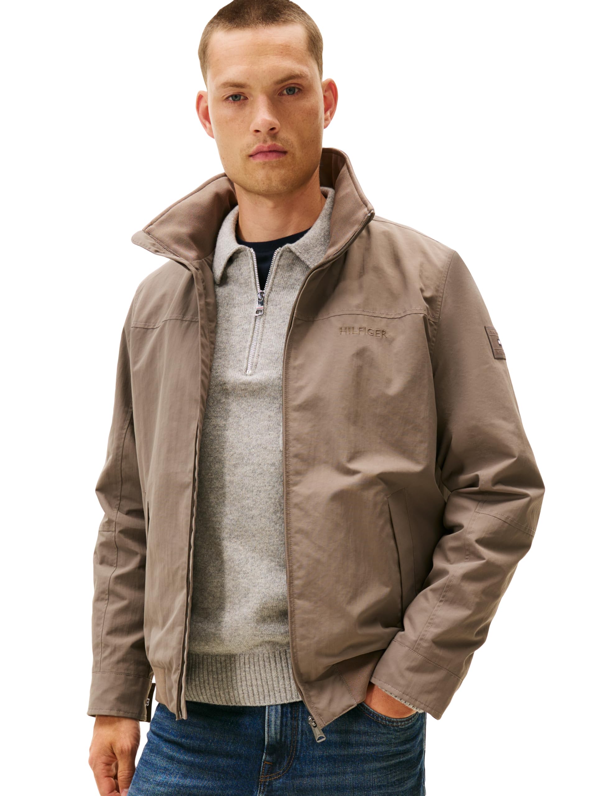Tommy Hilfiger Men's Lightweight Waterproof Regatta Jacket, TAUPE STONE XX-Large Image