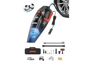 AstroAI 2-in-1 Car Vacuum Cleaner Tire Inflator, Multifunction Handheld Vacuum Air Compressor, Portable 12V DC Vacuum Duster 