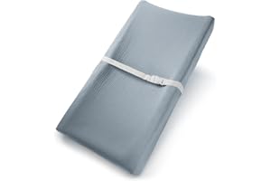 Comfy Cubs Muslin Fitted Changing Pad Cover - Soft, Breathable & Washable 100% Cotton, Universal Fit for Flat & Curved Change