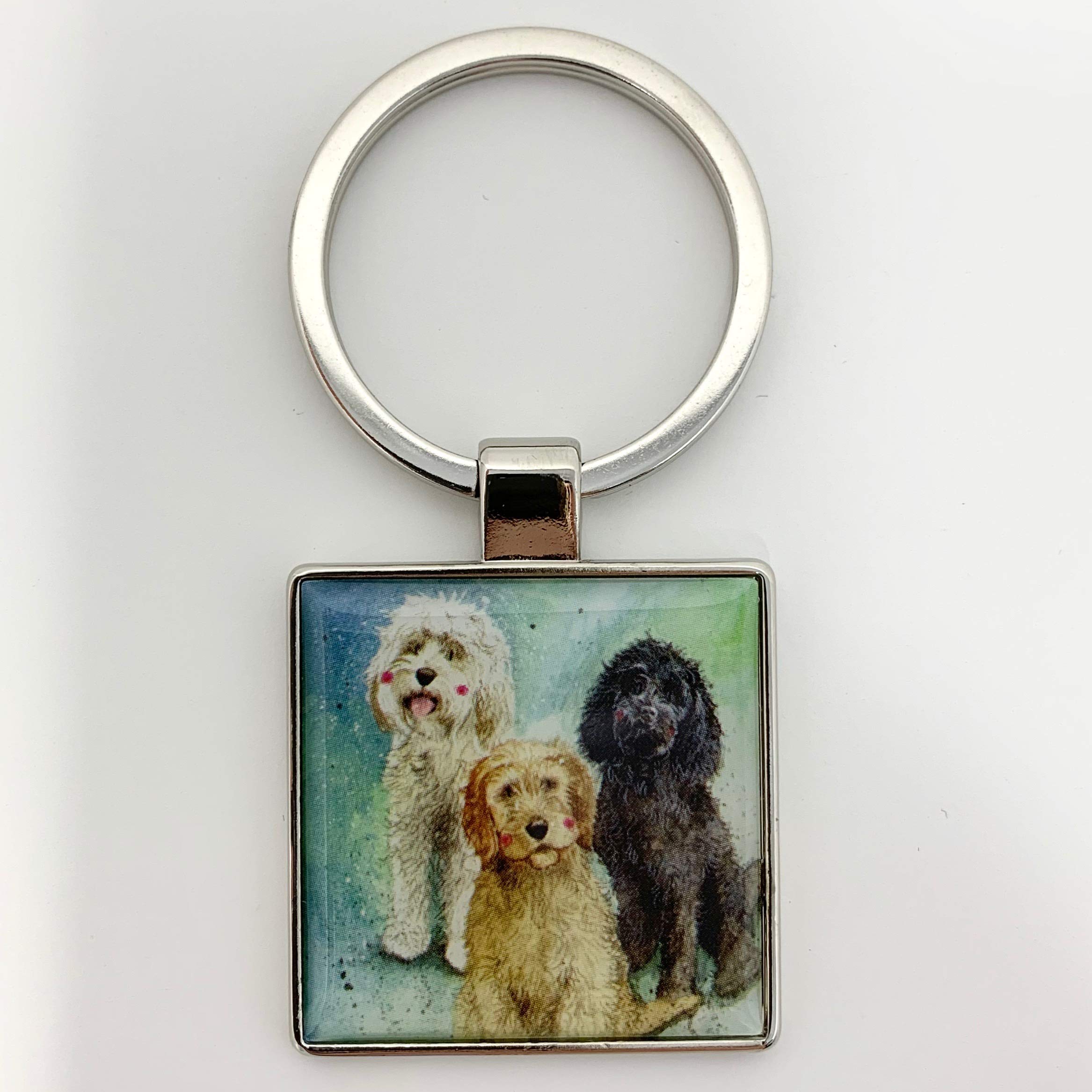 Alex Clark Cockapoos Dog Keyring - Canine - Original Artwork - Key Fob for Animal Lovers - Gift Ideas - For Purses, Bags & Keys - Designed in The UK...