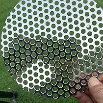 FengYoo 8" Round Perforated Metal Sheet - 304 Stainless Steel, 19 Gauge, 5mm Holes, Decorative Mesh