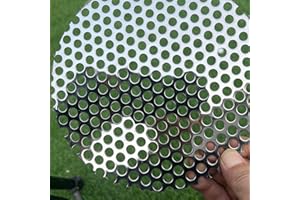 FengYoo 8" Diameter Round Slices Perforated Metal Sheets 19 Gauge Opening 1/3"(About 8 mm) Expanded Metal Mesh Perforated Plate 304 Stainless Steel Sheet Mesh Round Screen Panel Decorative Me