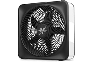 Vornado Model 80 High Velocity Electric Box Fan with Removable Grille, 5 Speed Settings, Powerful Airflow, Whole Room Air Circulation, Targeted Cooling, Cord Storage, Durable Floor Fan, Ice White
