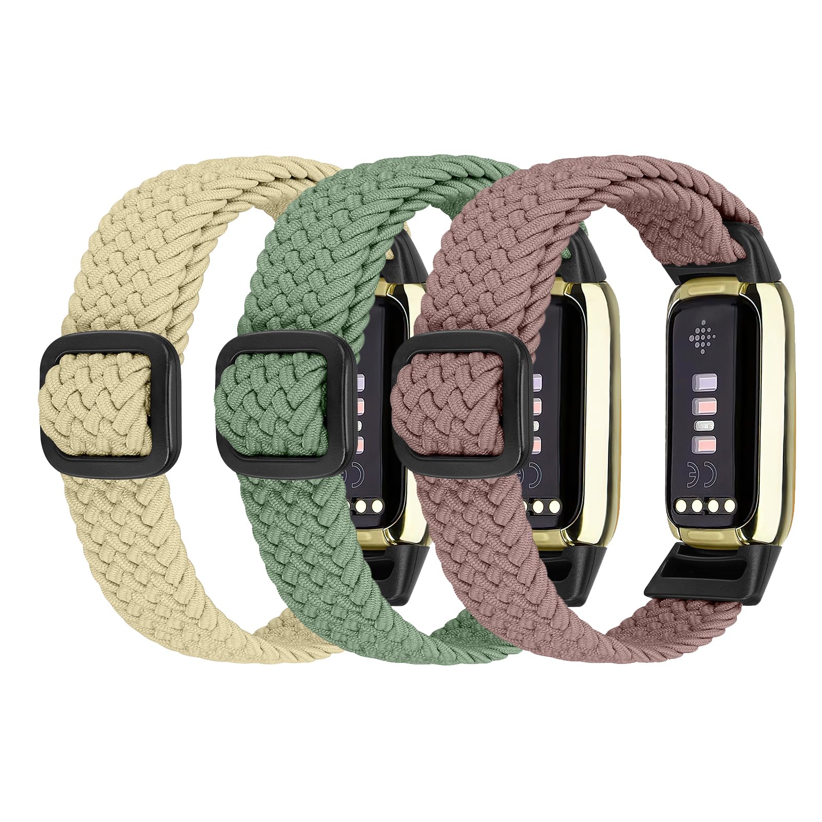 Ecogbd Elastic Nylon Replacement Strap Compatible with Fitbit Luxe, Soft Fabric Adjustable Breathable Sport Wristband for Women Men