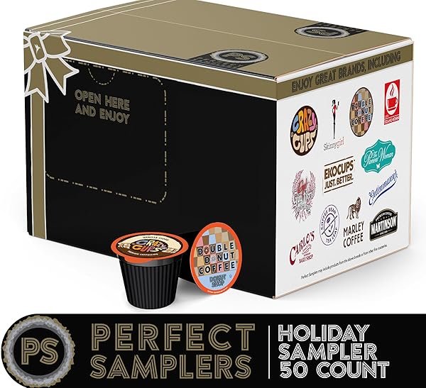PERFECT SAMPLERS TEA PODS, CIDER, HOT CHOCOLATE, CAPPUCCINO & COFFEE PODS VARIETY PACK, SINGLE SERVE COFFEE & K POD VARIETY PACK FOR KEURIG K CUPS BREWERS, COFFEE GIFT SET, 50 COUNT