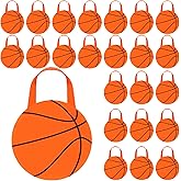 Shihanee 24 Pcs Basketball Goodie Bags Basketball Gift Treat Candy Bags with Handle Sports Theme Party Gift Handbags for Sport Theme Party Decorations Supplies