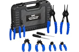 Orion Motor Tech 10pc Snap Ring Pliers Set, Internal & External Circlip Pliers Set with Straight Bent Pliers Hook and Pick, H