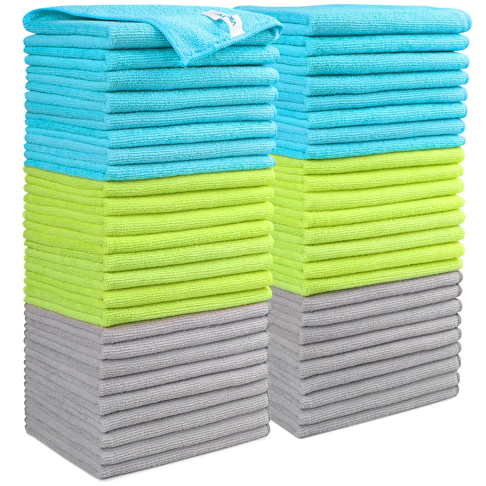 AIDEA Microfiber Cleaning Cloths-50PK, Soft Absorbent Towel, Lint-Free Streak-Free Microfiber Rags for House, Kitchen, Car, Window (12in.x16in.)