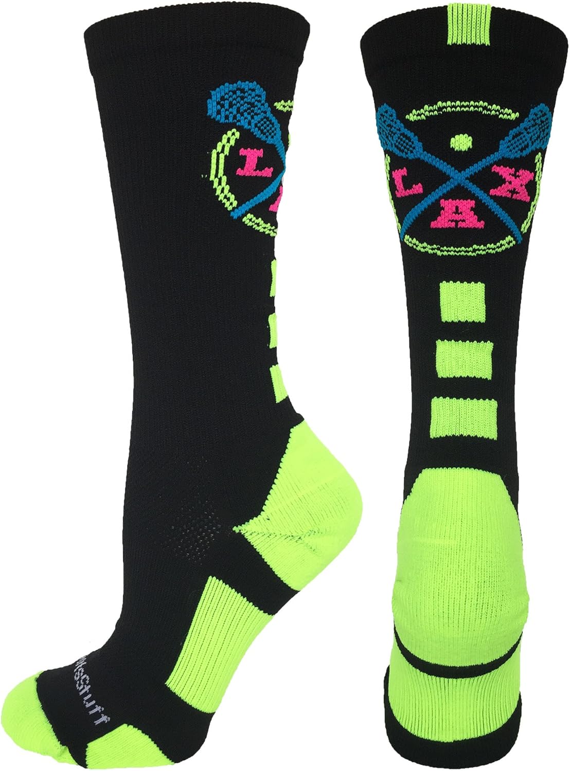 LAX Lacrosse Socks with Lacrosse Sticks Athletic Crew Socks (multiple