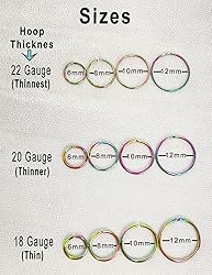 Rainbow Small Hoop Earrings for Cartilage