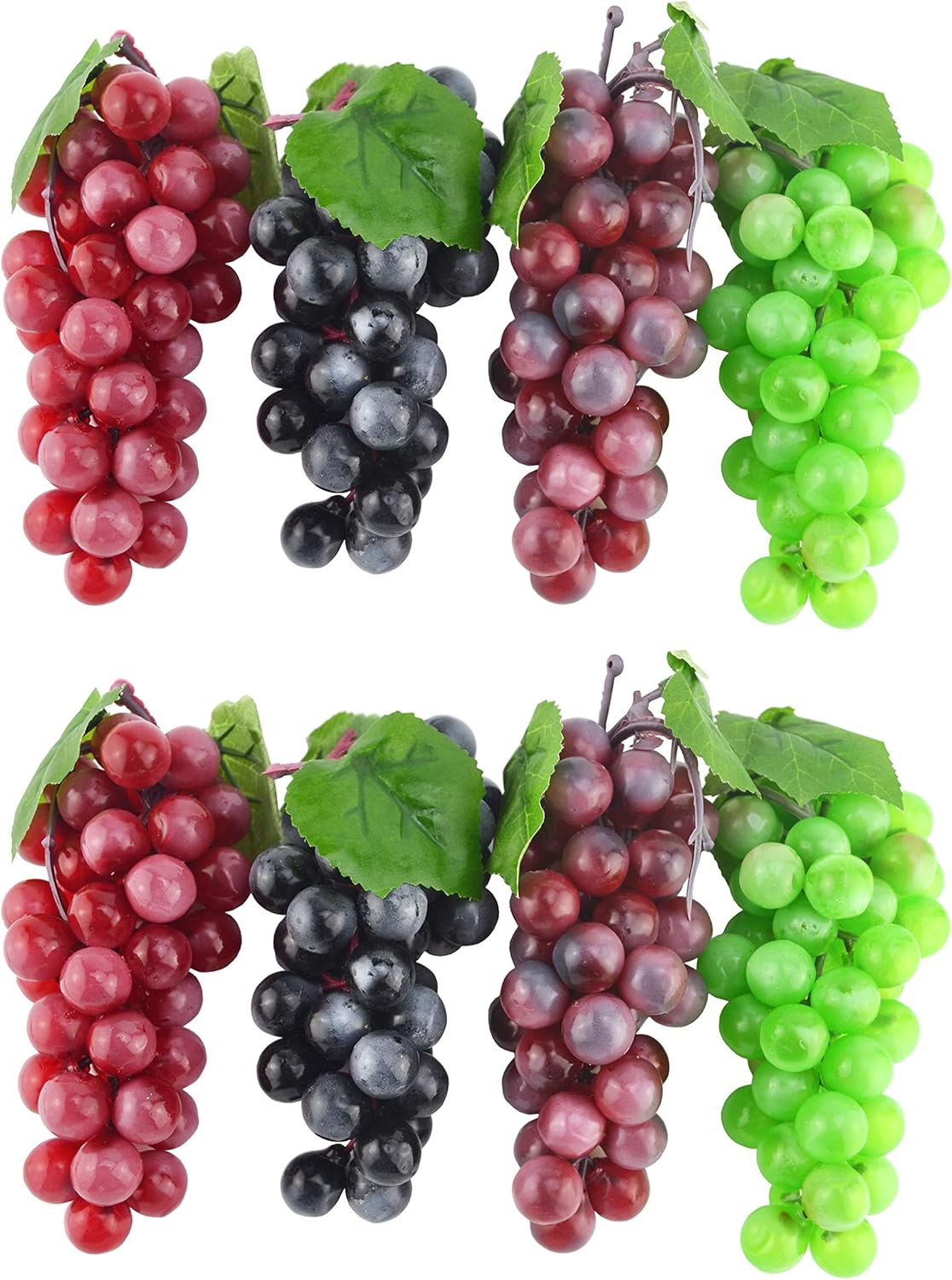 JEDFORE 7 Inches Artificial Grapes Cluster Rubber Frosted Grape Bundles Decorative