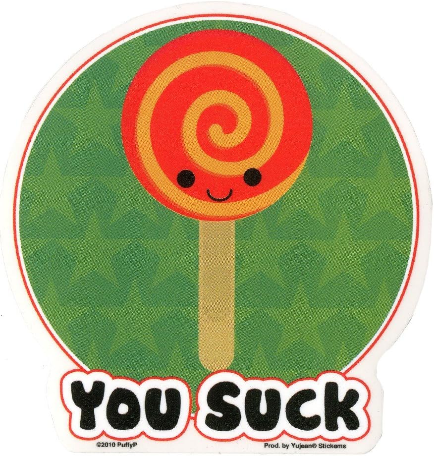 Puffy P - You Suck Swirling Lollipop - Sticker / Decal