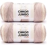 Caron Jumbo Ombre Yarn for Crocheting Soft, Carrara Marble, 2-Pack | #4 Worsted Yarn, 100% Acrylic, Soft Ombre Yarn for Crocheting, Knitting, Garments &amp; D&eacute;cor, 595yd, 340g/12oz per skein