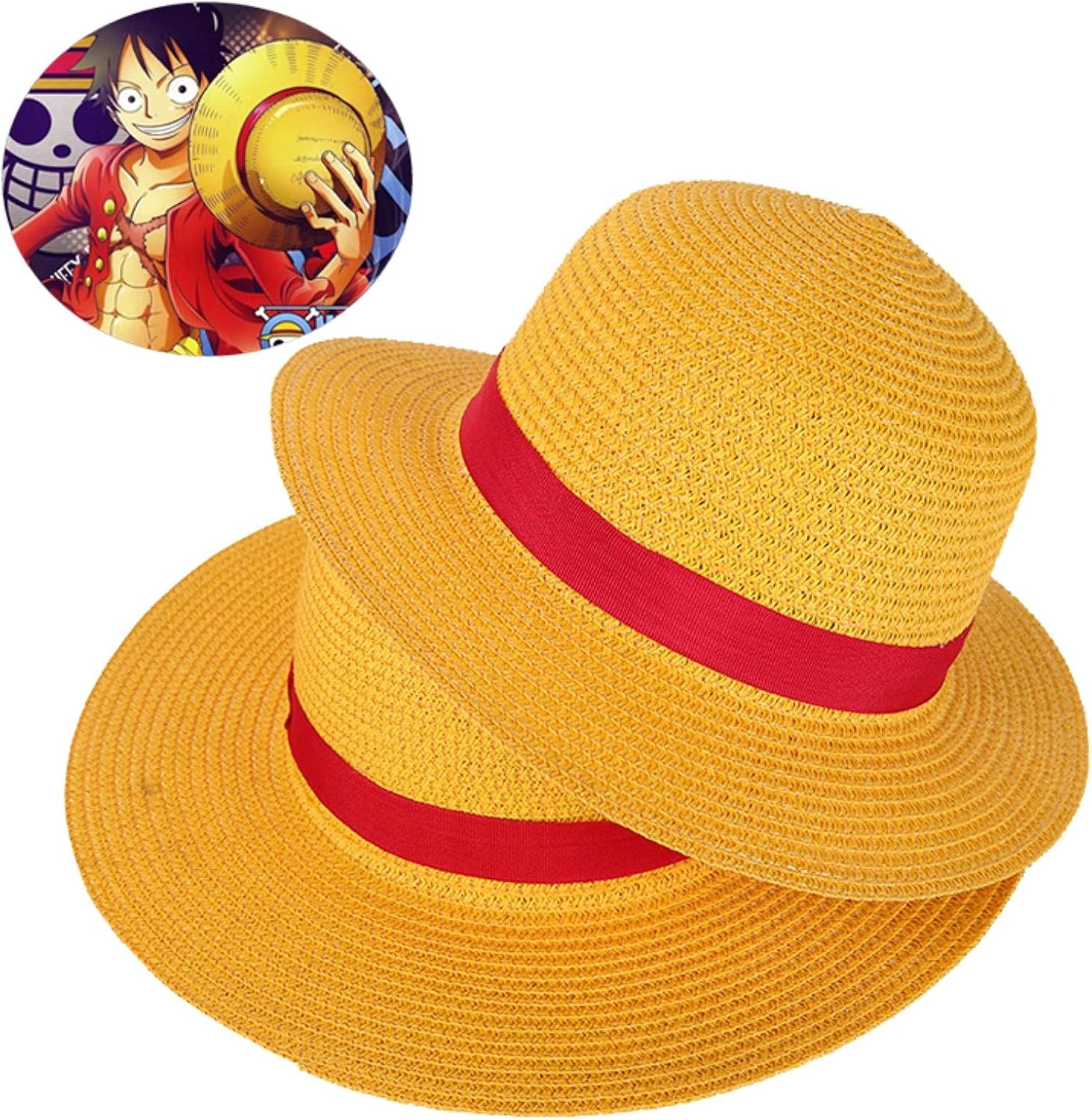 Amazon Co Jp Hgoo 少年少女ストローハット ワンピースキャップ 麦わら帽子 ネックストリングルフィフラット帽子 おしゃれ 日除け帽子 紫外線 Uv 対策 コスプレ日本の漫画小道具帽子子供赤ストライプ旅行 アウトドア ビーチ帽子 服 ファッション小物