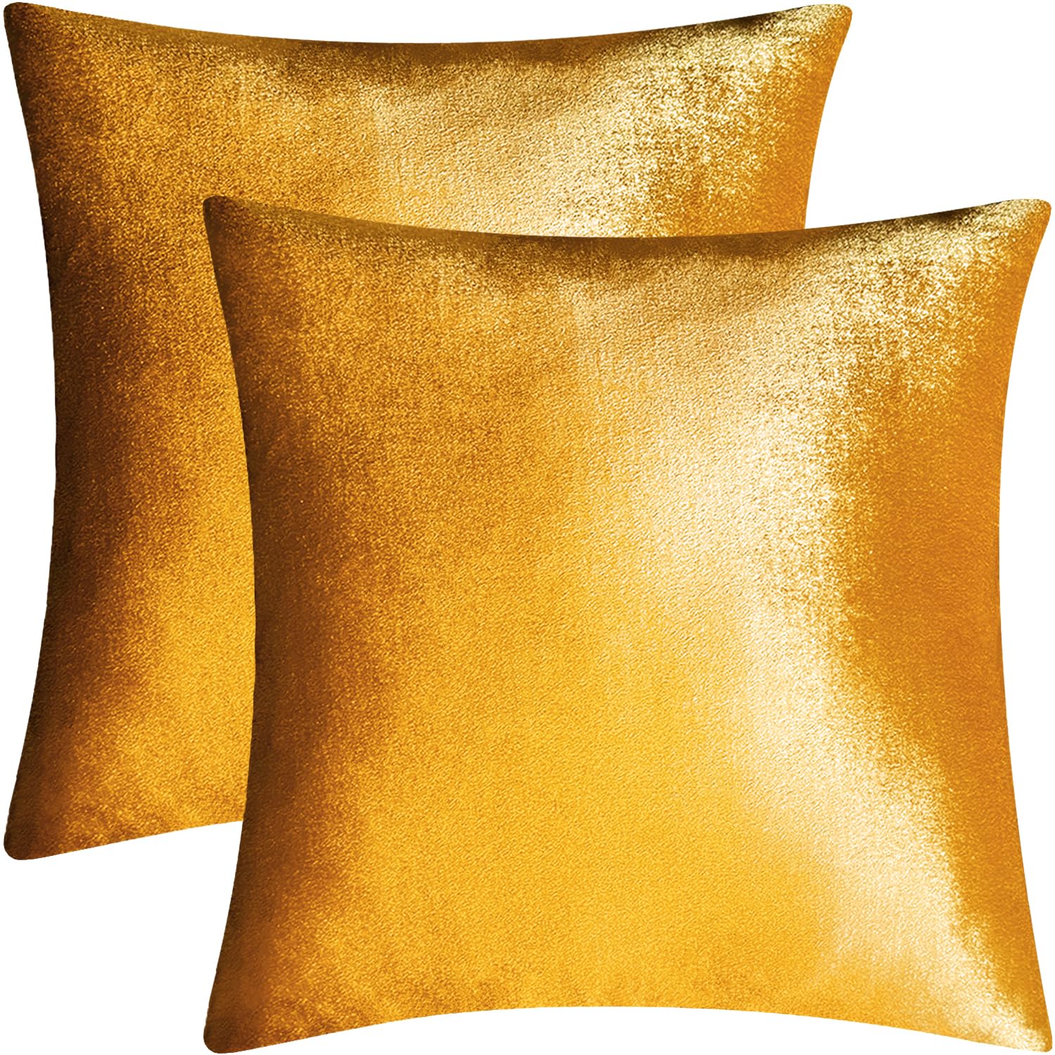 Photo 1 of 2 Pack 20x20 Pillow Cover Velvet Pillow Covers, Square Throw Pillow Covers for Living Room Decorations Throw Pillow Case, Throw Pillow Cover Cushion Cover for Home Sofa Bedroom Car, Dark Gold