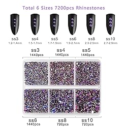 Beadsland 7200pcs Flatback Rhinestones,Purple
